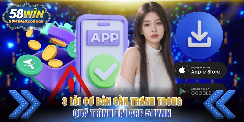 3 lỗi cơ bản cần tránh trong quá trình tải app 58WIN