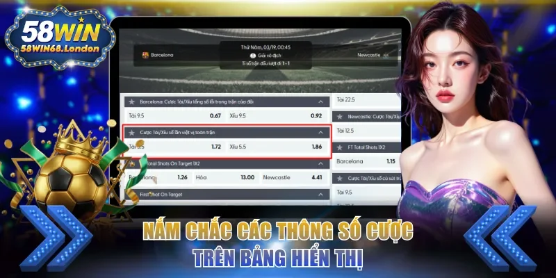 Nắm chắc các thông số cược trên bảng hiển thị